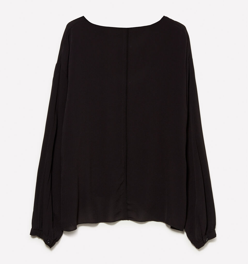 Black oversized blouse - women's blouses - Black | Sisley image number 6